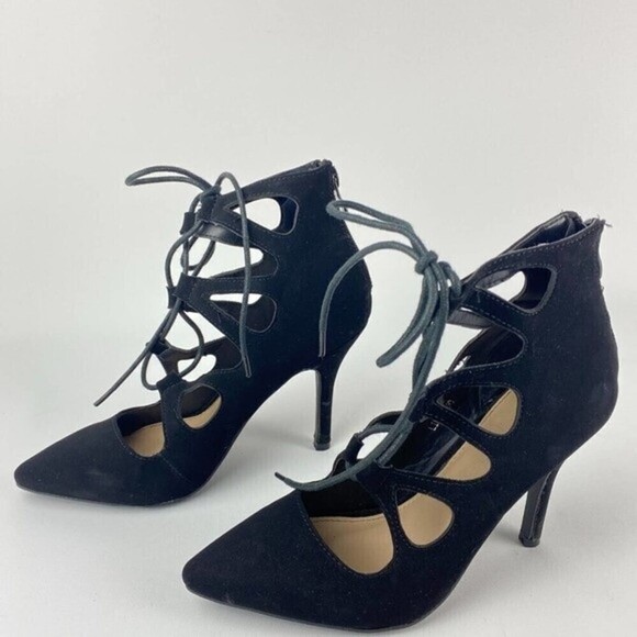 Top Moda Women's Lace Up High Heels Size 7 - Picture 5 of 9